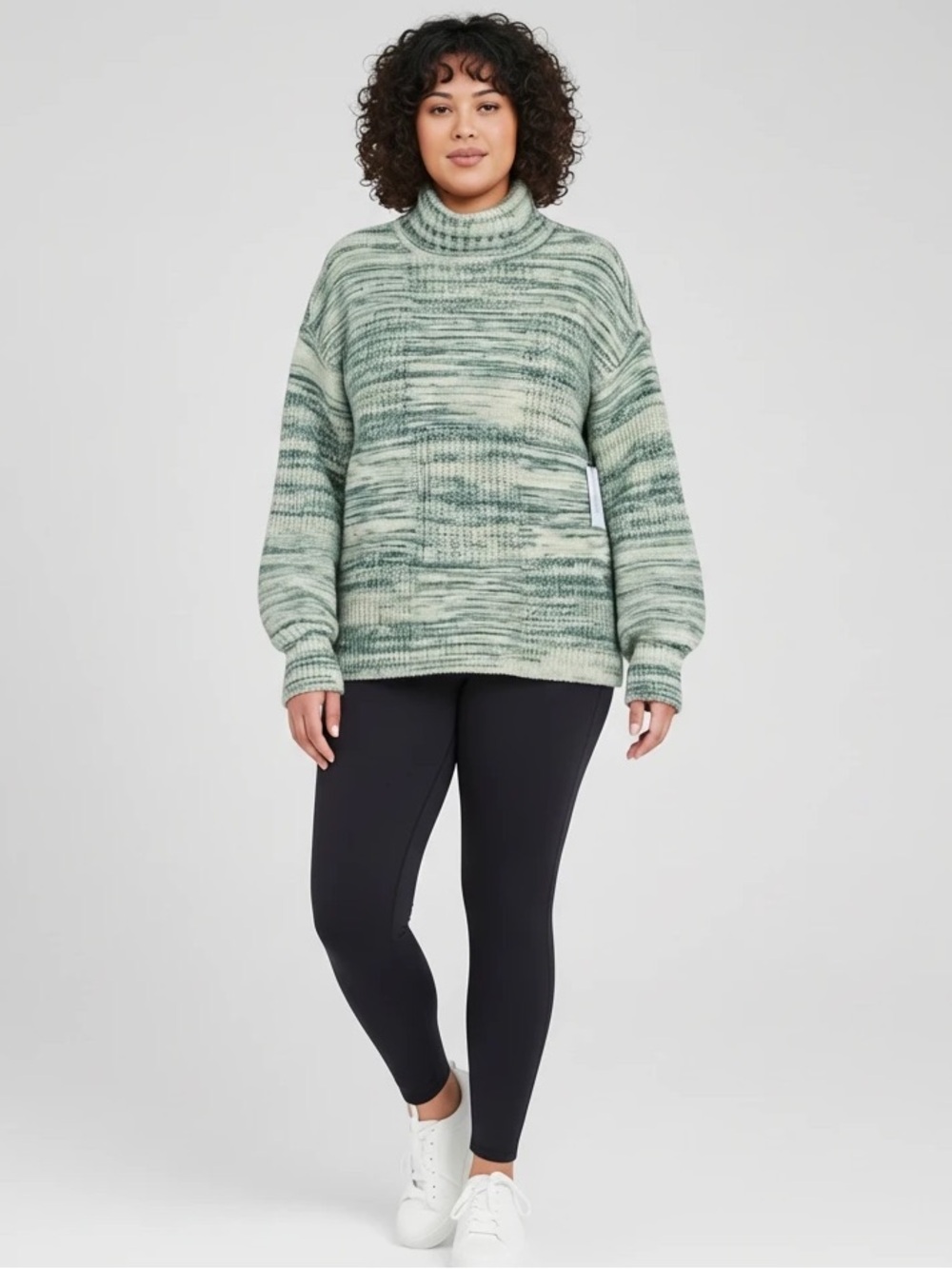 Liz Claiborne Women's Soft Cloudy Dream Turtleneck Marled Knit Sweater Pullover